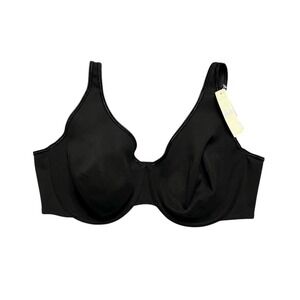 Simply Cacique Bra Black 42DD Full Coverage Cotton Underwire NEW